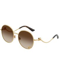 Dolce & Gabbana - Dg2324 02/13 Sunglasses Metal Round Normal Shaded - Lyst