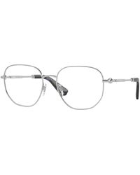 Burberry - Be1385 1005 Optical Frames Metal Transparent Squared Normal - Lyst