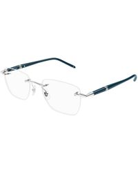 Montblanc - Mb0346O 002 Optical Frames Metal Transparent Squared - Lyst