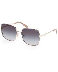 Guess - Gu00194 32B Sunglasses Metal Smoke Squared Normal - Lyst