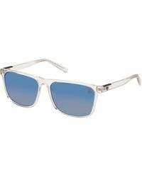 Timberland - Tb9312 26D Sunglasses Injected Smoke Squared Polarized Mirror - Lyst