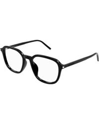 Saint Laurent - Sl 726/F 001 Optical Frames Acetate Transparent Squared - Lyst