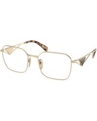 Prada - Pr A51V 14N1O1 Optical Frames Steel Transparent Geometric Normal - Lyst