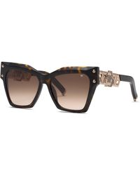 Philipp Plein - Spp175S Plein Icon Edge 722 Sunglasses Acetate Squared Normal Nuanced - Lyst