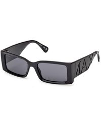 MAX&Co. - Mo0130 01A Sunglasses Injected Smoke Squared Normal - Lyst