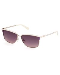 Guess - Gu00133 21B Sunglasses Metal Smoke Squared Normal - Lyst