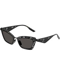 Dolce & Gabbana - Dg2311 01/87 Sunglasses Steel Cat Eye Normal - Lyst