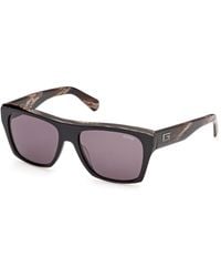 Guess - Gu00368 01A Sunglasses Acetate Smoke Squared Normal - Lyst