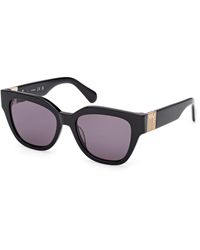 MAX&Co. - Mo0138 01A Sunglasses Acetate Smoke Squared Normal - Lyst