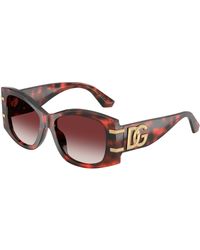 Dolce & Gabbana - Dg4501 33588H Sunglasses Acetate Bordeaux Butterfly Normal Shaded - Lyst
