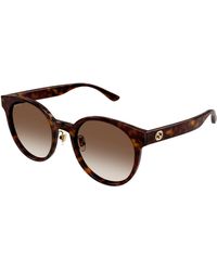 Gucci - Gg1339Sk 003 Sunglasses Plastic Round Shaded - Lyst