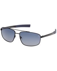 Timberland - Tb00061 02D Sunglasses Metal Smoke Squared Polarized - Lyst