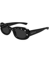 McQueen - Am0527S 005 Sunglasses Acetate Round - Lyst