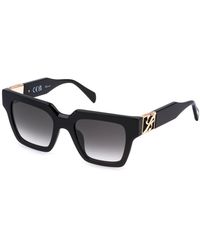 Blumarine - Sbm867S 700S Sunglasses Acetate Smoke Squared Normal Shaded - Lyst