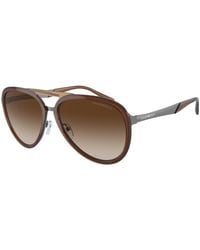 Emporio Armani - Ea2145 336013 Sunglasses Metal Pilot Normal Shaded - Lyst