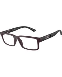 Emporio Armani - Ea3278 5017 Optical Frames Injected Transparent Squared Normal - Lyst