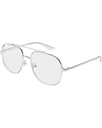 McQueen - Am0591O 001 Montature Da Vista Metallo Trasparente Pilot - Lyst