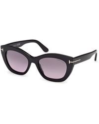 Tom Ford - Ft1285 Linda-02 01B Sunglasses Acetate Smoke Butterfly Normal - Lyst
