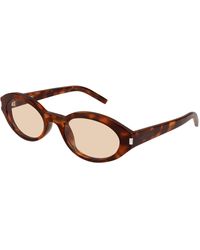 Saint Laurent - Sl 567 008 Sunglasses Acetate Round - Lyst