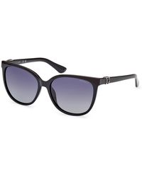 Guess - Gu7864 01D Sunglasses Injected Round Polarized Shaded - Lyst