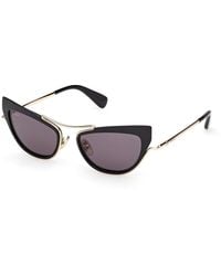 Max Mara - Mm0172 Ruth 01A Sunglasses Metal Smoke Cat Eye Normal - Lyst