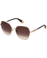 Furla - Sfu531S 0300 Sunglasses Metal Squared Normal Shaded - Lyst