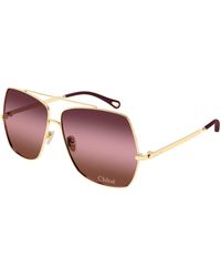 Chloé - Ch0278S 003 Sunglasses Metal Squared - Lyst