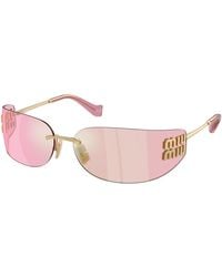 Miu Miu - Mu A51S 5Ak90Y Sunglasses Metal Squared Normal - Lyst
