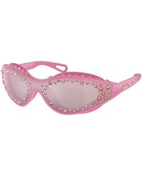 Swarovski - Sk6024 10531N Sunglasses Injected Geometric Mirrored Mirror - Lyst