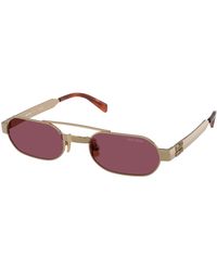 Miu Miu - Mu B52S 7Oe30Y Sunglasses Metal Round Normal - Lyst