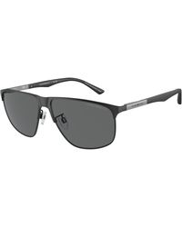 Emporio Armani - Ea2094 300187 Sunglasses Metal Dark Pillow - Lyst