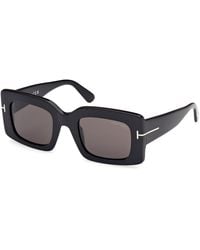 Tom Ford - Ft1188 Brigitta 01A Sunglasses Acetate Smoke Squared Normal - Lyst
