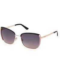 Guess - Gu00218 05B Sunglasses Metal Smoke Squared Normal - Lyst