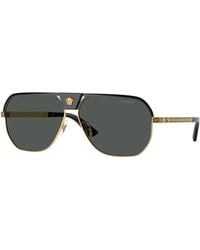 Versace - Ve2294 100281 Sunglasses Metal Squared Polarized - Lyst