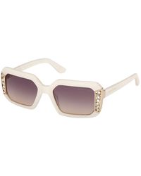 Guess - Gm00042 25B Sunglasses Acetate Smoke Geometric Normal - Lyst