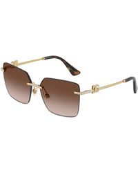 Dolce & Gabbana - Dg2332B 02/13 Sunglasses Metal Squared Normal Nuanced - Lyst
