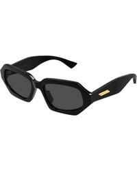 Bottega Veneta - Bv1502S 001 Occhiali Da Sole Acetato Grigio Squadrata - Lyst