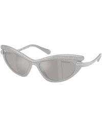 Swarovski - Sk6038 10596G Sunglasses Injected Cat Eye Mirrored - Lyst