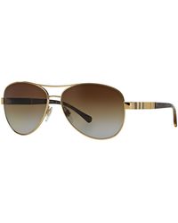 Burberry - Be3080 1145T5 Sunglasses Steel Pilot Polarized Shaded - Lyst