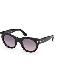 Tom Ford - Ft1315 Marine-02 01B Sunglasses Acetate Smoke Round Normal - Lyst