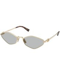 Miu Miu - Mu 56Zs Zvn50K Sunglasses Metal Geometric Normal - Lyst