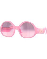 DIESEL - Dl3022U 2055H9 Sunglasses Injected Round Mirror Nuanced - Lyst