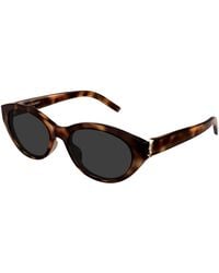 Saint Laurent - Sl M148 003 Sunglasses Acetate Round - Lyst