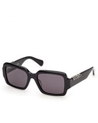 MAX&Co. - Mo0168 01A Sunglasses Acetate Smoke Squared Normal - Lyst