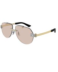 Bottega Veneta - Bv1342S 002 Sunglasses Metal Pilot - Lyst