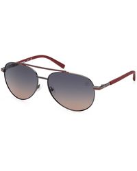 Timberland - Tb00039 06D Sunglasses Metal Smoke Pilot Polarized - Lyst
