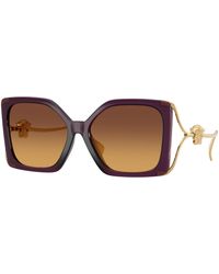 Versace - Ve4502U 5536T5 Sunglasses Injected Squared Normal Nuanced - Lyst