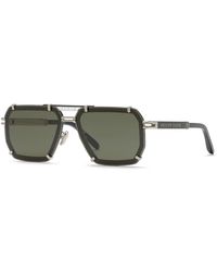 Philipp Plein - Spp131 Plein Legacy 583X Sunglasses Metal Geometric Anti-Glare - Lyst