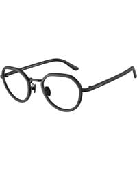 Giorgio Armani - Ar5167 3001 Optical Frames Metal Transparent Round Normal - Lyst