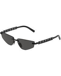 Dolce & Gabbana - Dg2301 01/87 Sunglasses Metal Squared Normal - Lyst